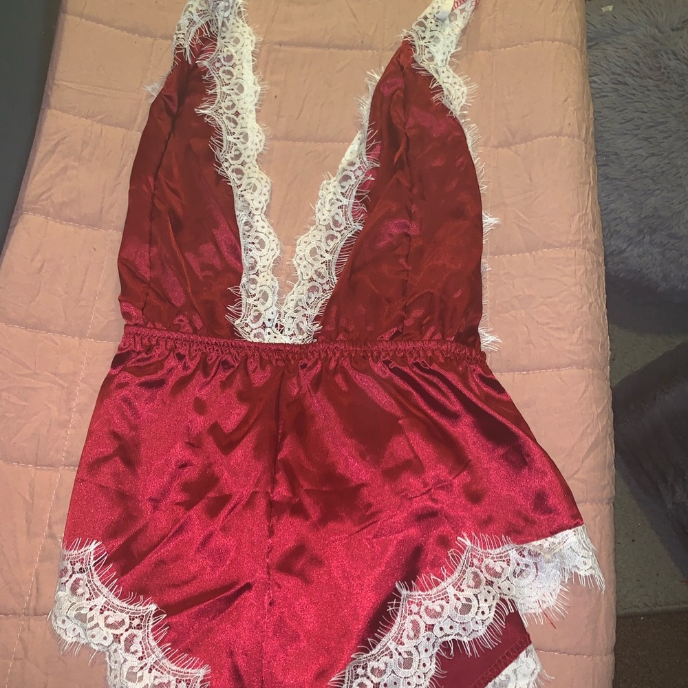 Red and white lingerie